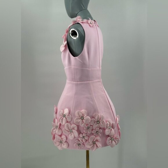 🆕 BRONX & BANCO 🧿 NWOT Estelle Floral Mini Dress, Blush Pink - Sz L US 8 - Picture 10 of 17